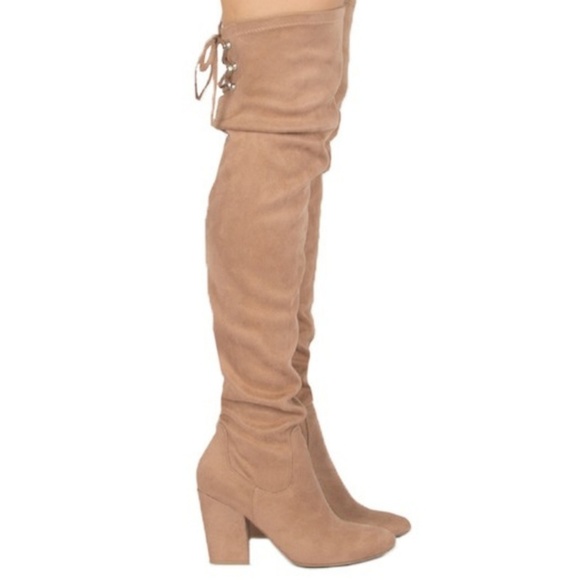 taupe Over The Knee Boot - Picture 6 of 6